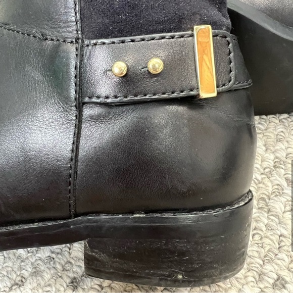Cole Haan Adler black leather and suede tall flat riding equestrian boot 7 - Picture 6 of 7